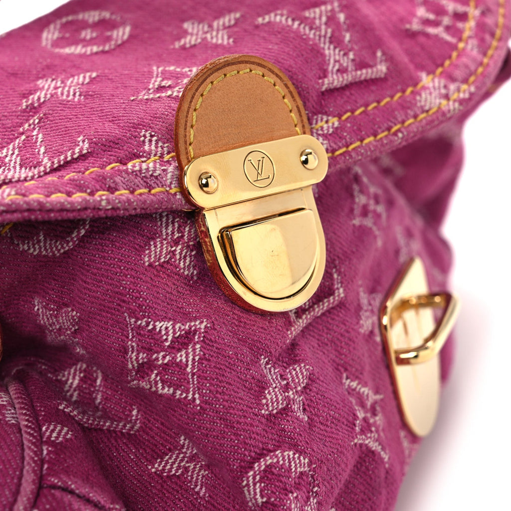 Monogram Denim Mini Pleaty Fuchsia