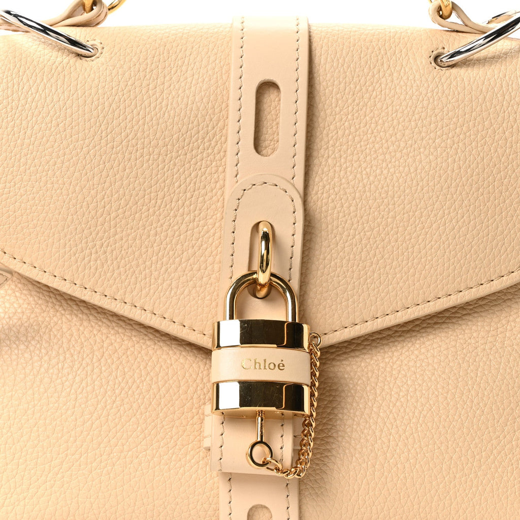 Shiny Grained Calfskin Medium Aby Day Shoulder Bag Blondie Beige