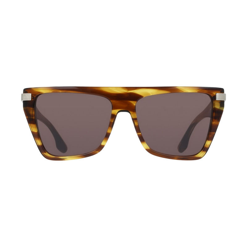 Victoria Beckham Sunglasses Rectangle Full Rim, Striped Tobacco Frame and Brown Lens VB684S224