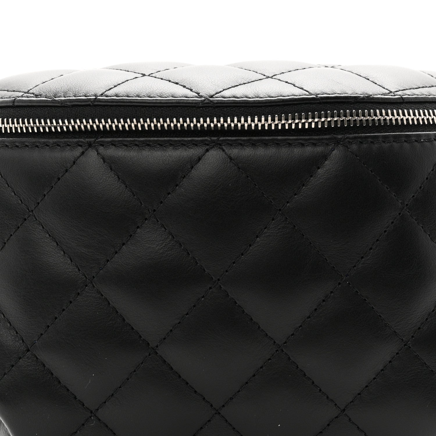 Calfskin Quilted Uniform Waist Belt Bag Black