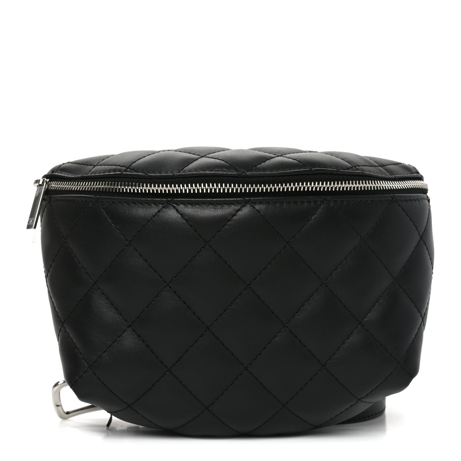 Calfskin Quilted Waist Belt Bag Black
