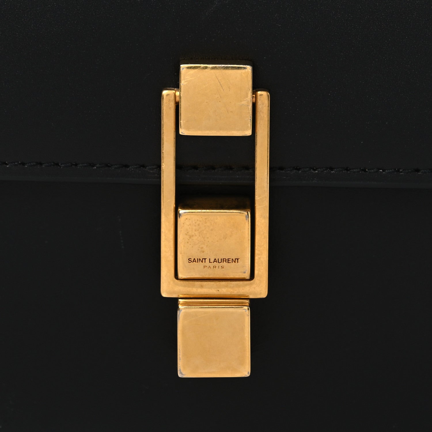 Smooth Calfskin Carre Satchel Black