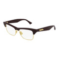 Bottega Veneta Eyeglasses Square Full Rim, Burgundy/Gold Frame and Clear Demo Lens Lens BV1100O003