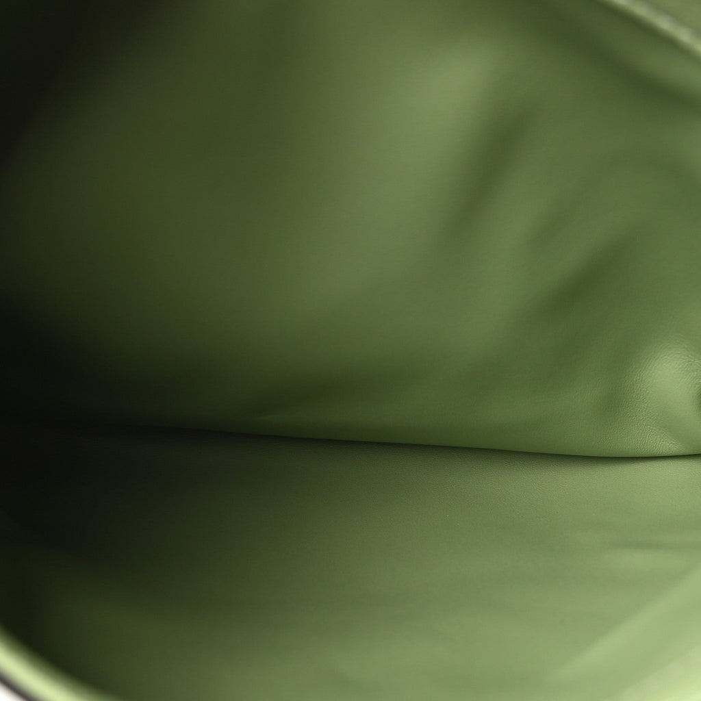 Roxy Calfskin Web Medium Blondie Top Handle Shoulder Flap Bag Salamander Green