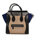 Elephant Calfskin Suede Mini Tri-Color Luggage Sand