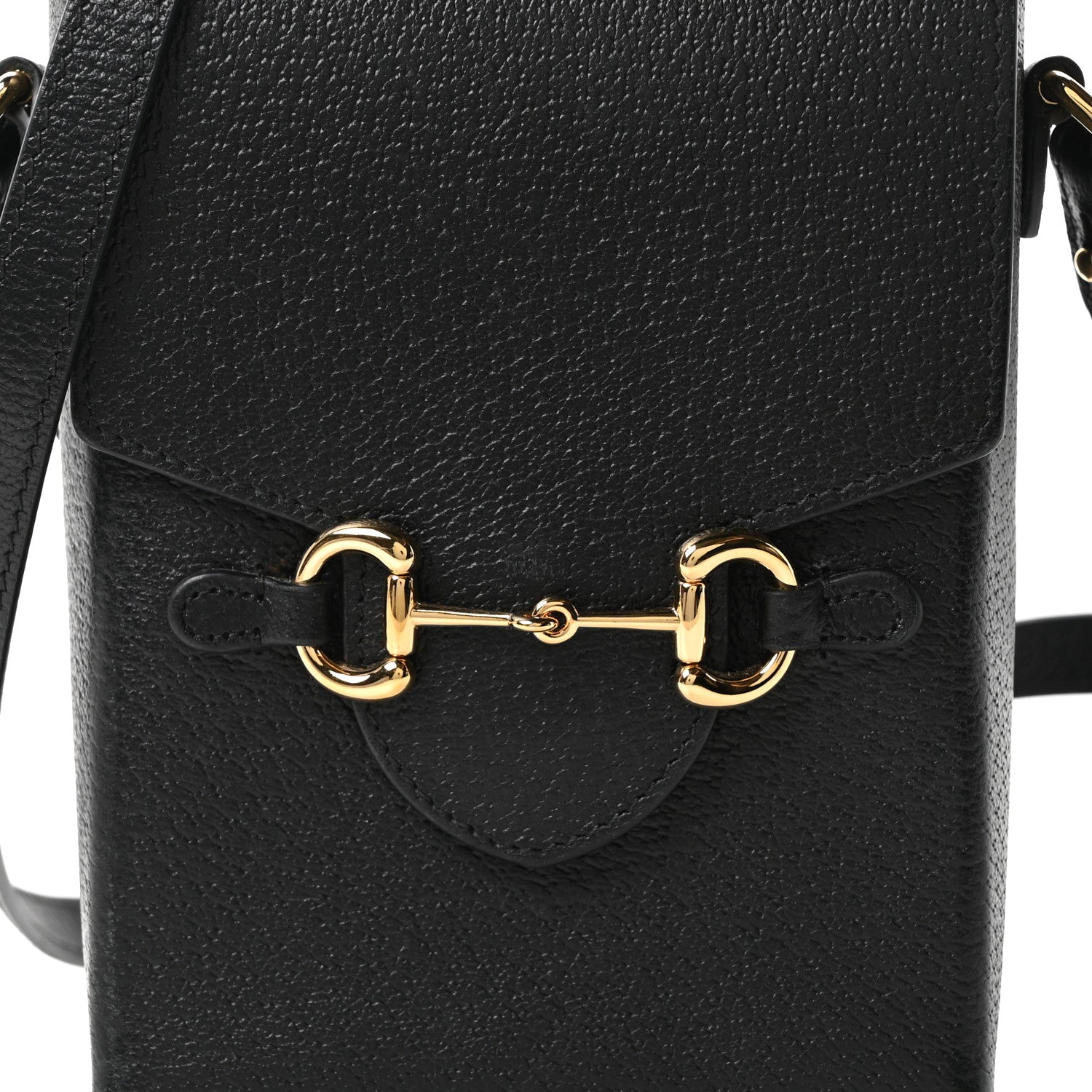 Dollar Calfskin Vertical Horsebit 1955 Crossbody Bag Black