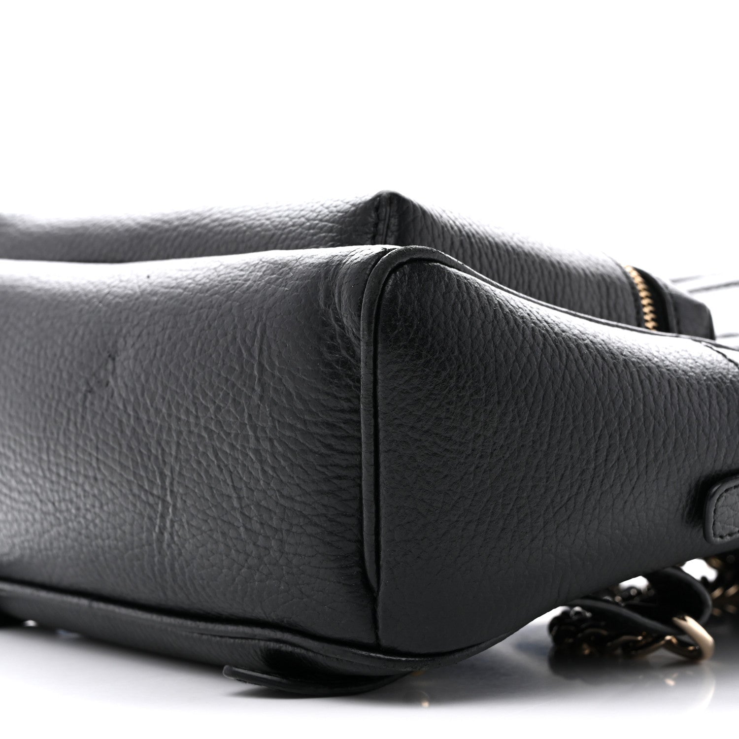 Pebbled Calfskin Soho Chain Backpack Black