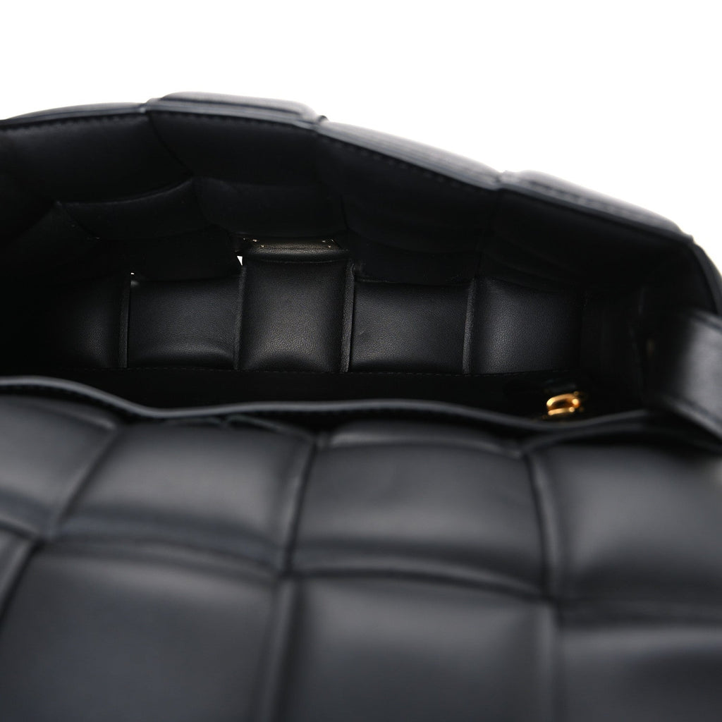 Nappa Maxi Intreccio Padded Cassette Crossbody Bag Black