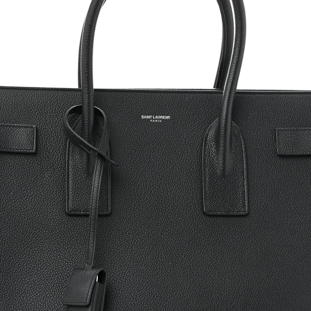 Grained Calfskin Large Sac De Jour Carryall Black