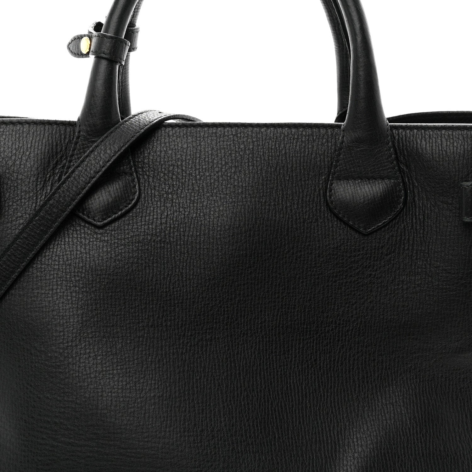 Grainy Calfskin House Check Medium Banner Tote Black