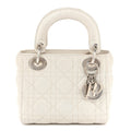 Lambskin Cannage Mini Lady Dior White