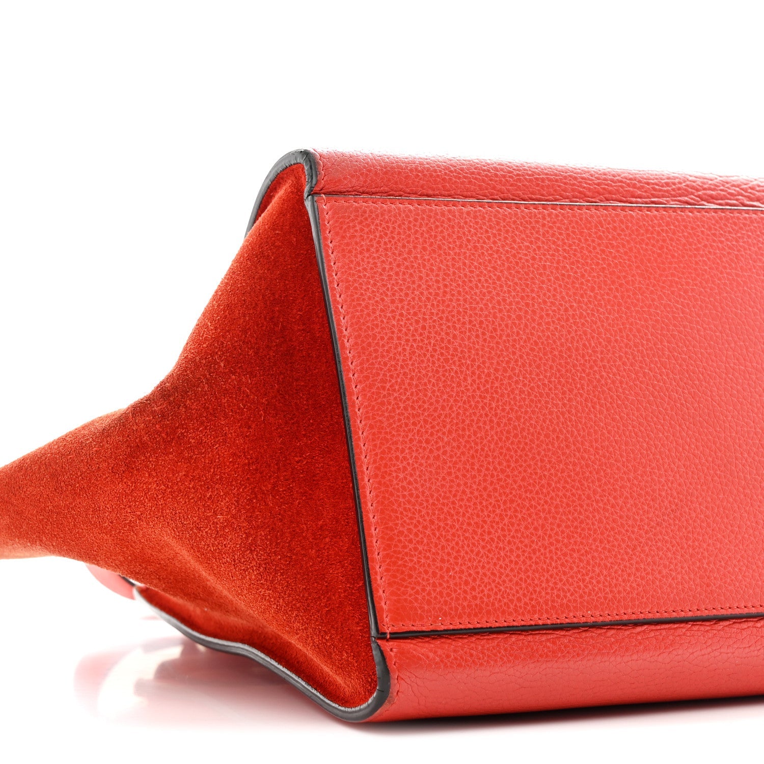Drummed Calfskin Small Trapeze Vermillion