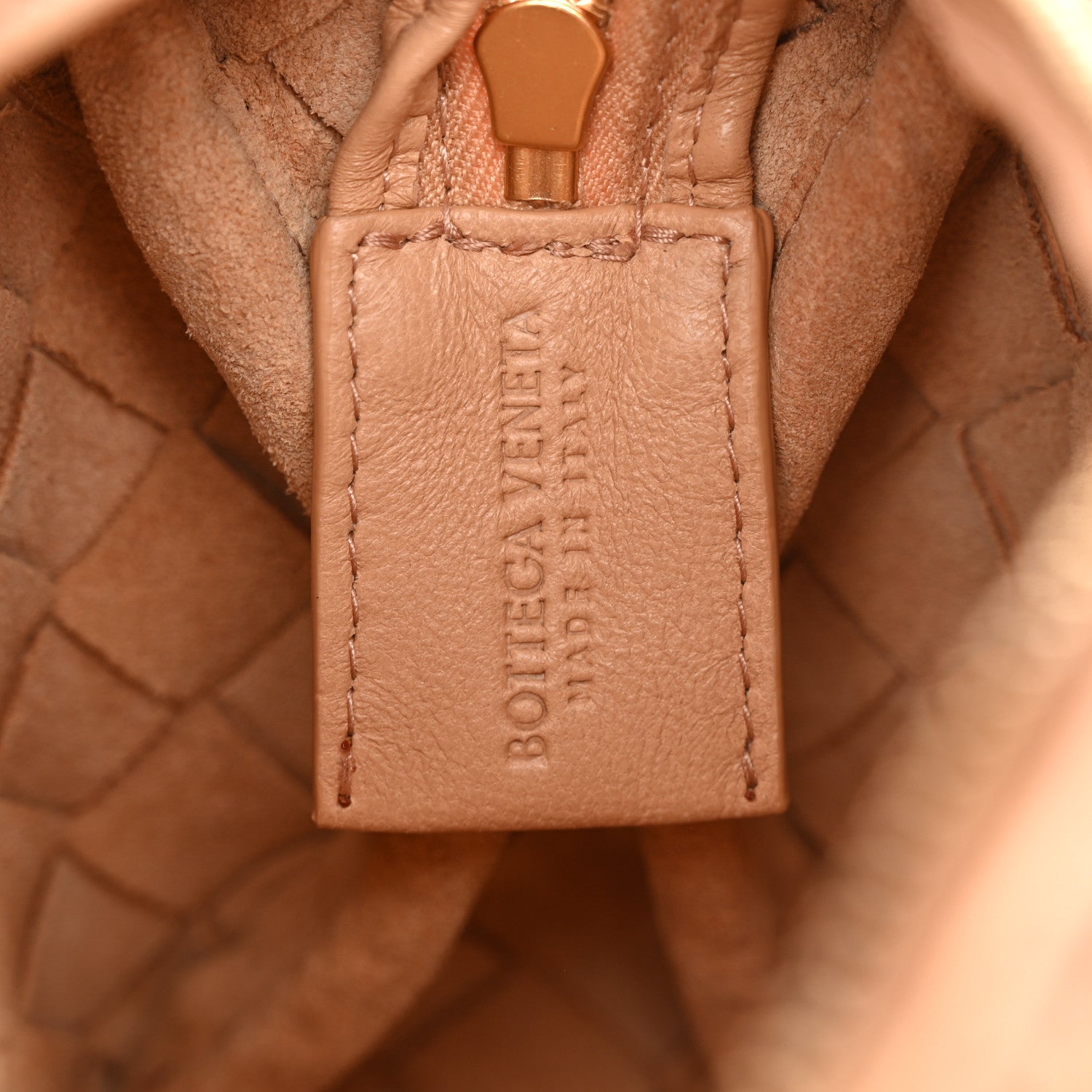 Nappa Intrecciato Mini Loop Camera Bag Almond