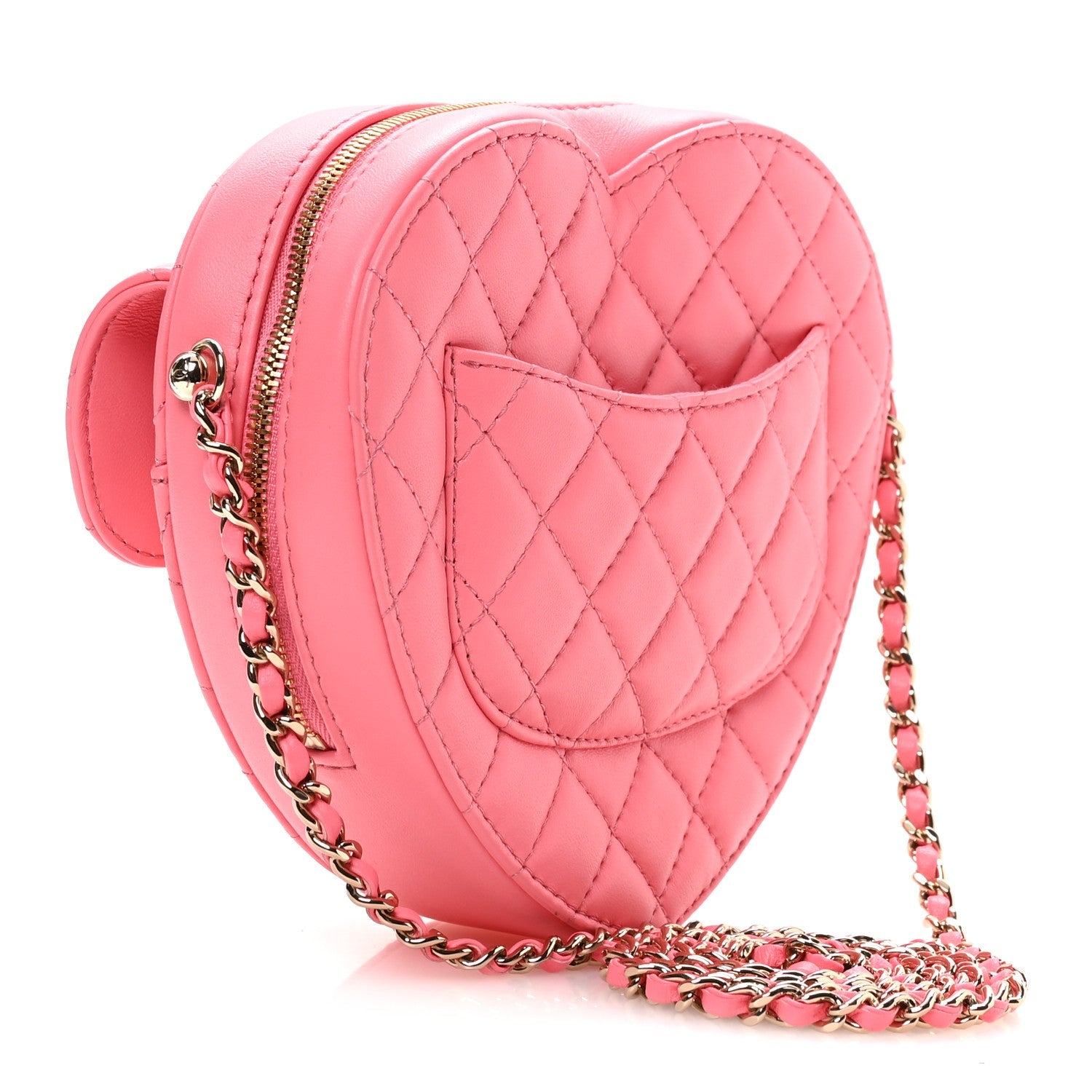 Lambskin Quilted CC In Love Heart Bag Pink