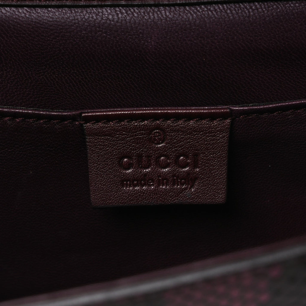 Snakeskin G Night Clutch Burgundy Black
