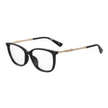 Moschino Eyeglasses Cat Eye Full Rim, Black/Gold Frame and Clear Demo Lenses Lens MOS616/F080700