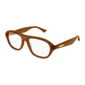 Bottega Veneta Eyeglasses Square Full Rim, Light Brown Frame and Clear Demo Lens Lens BV1131O003