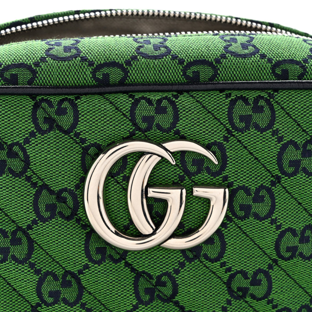 Monogram Multicolor Matelasse Diagonal Small GG Marmont Chain Shoulder Bag Green Blue