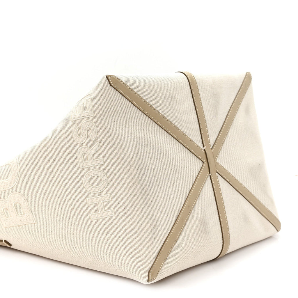 Cotton Canvas Mini Logo Horseferry Tote Bag Off White