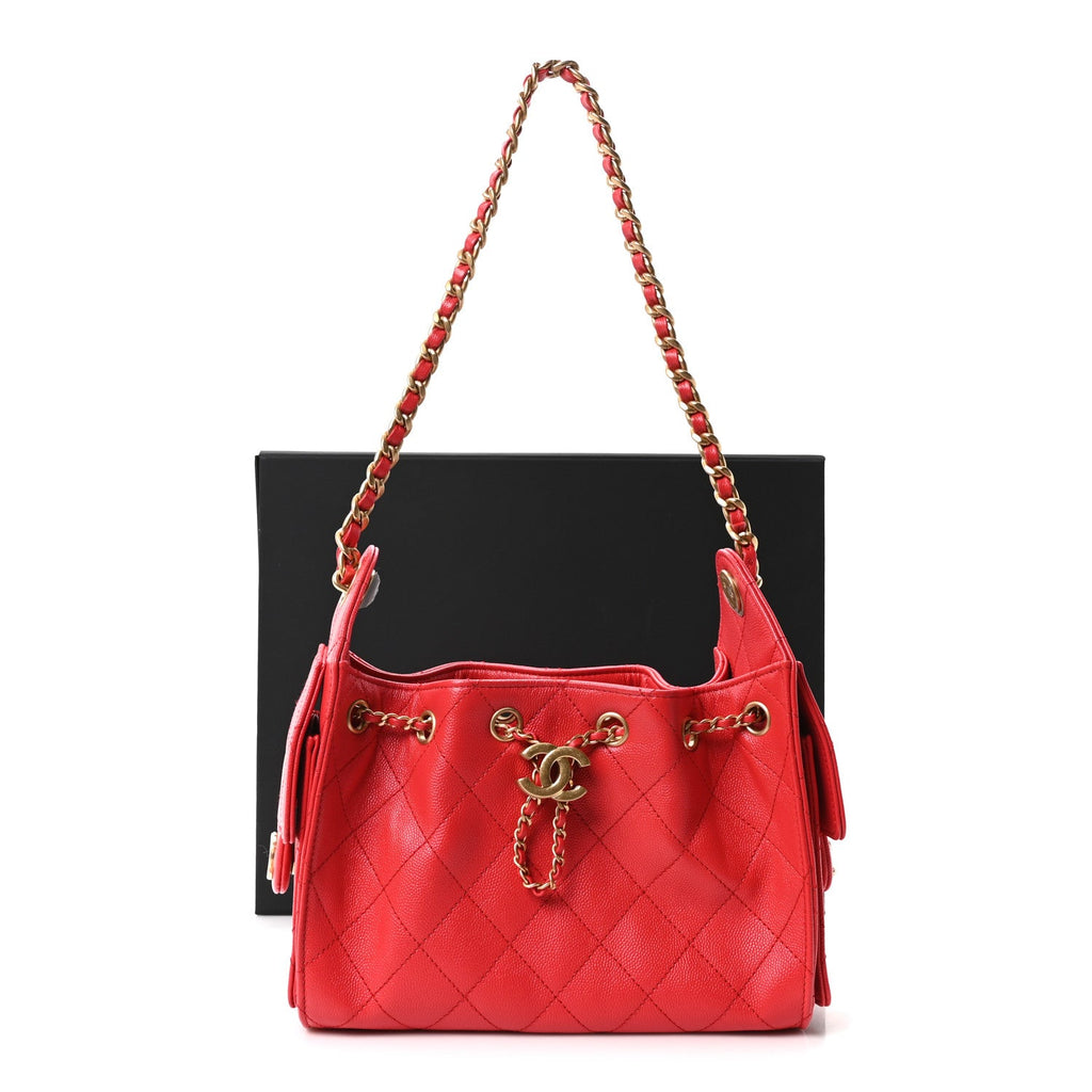 Caviar Quilted Mini Chanel 25 Handbag Red