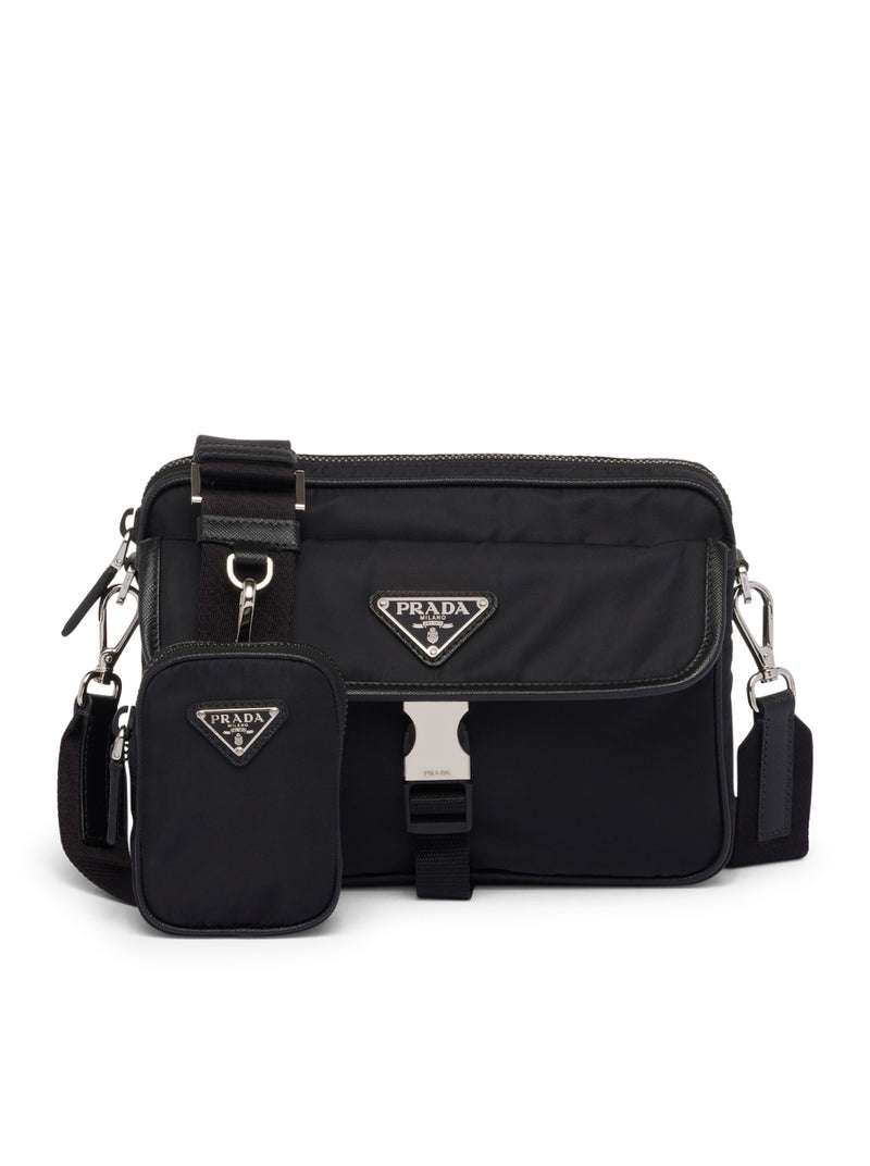 Prada Men Shoulder Bag In Re-Nylon And Saffiano