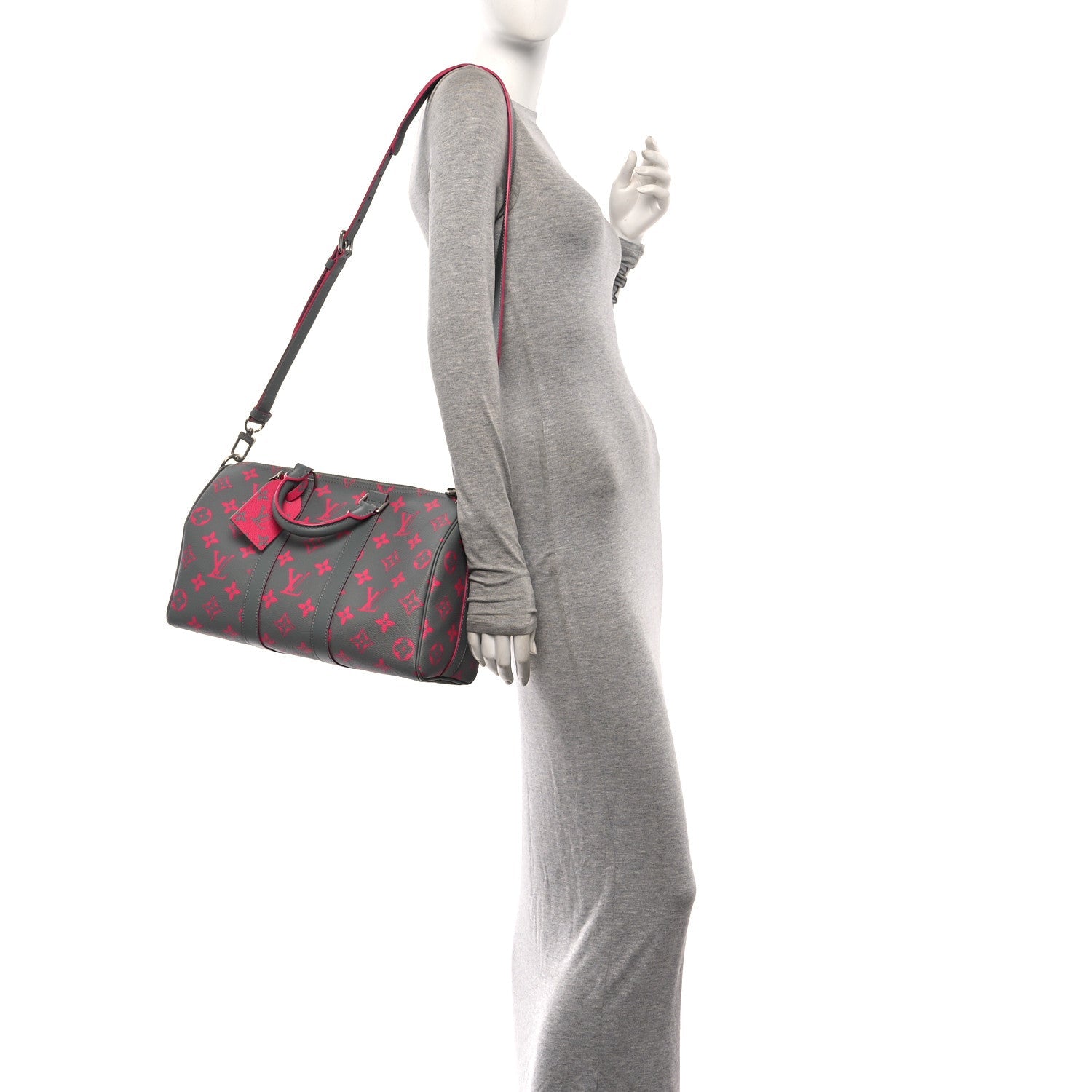 Monogram Glow Up Keepall Bandouliere 35 Grey Pink