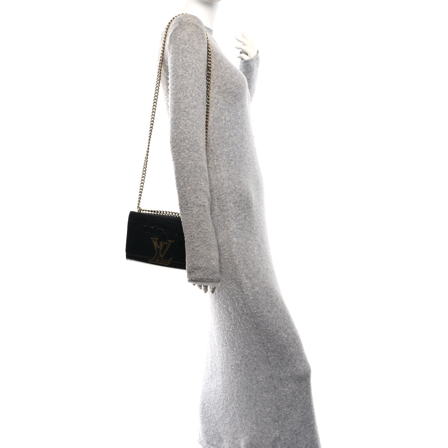Patent Louise PM Chain Clutch Black