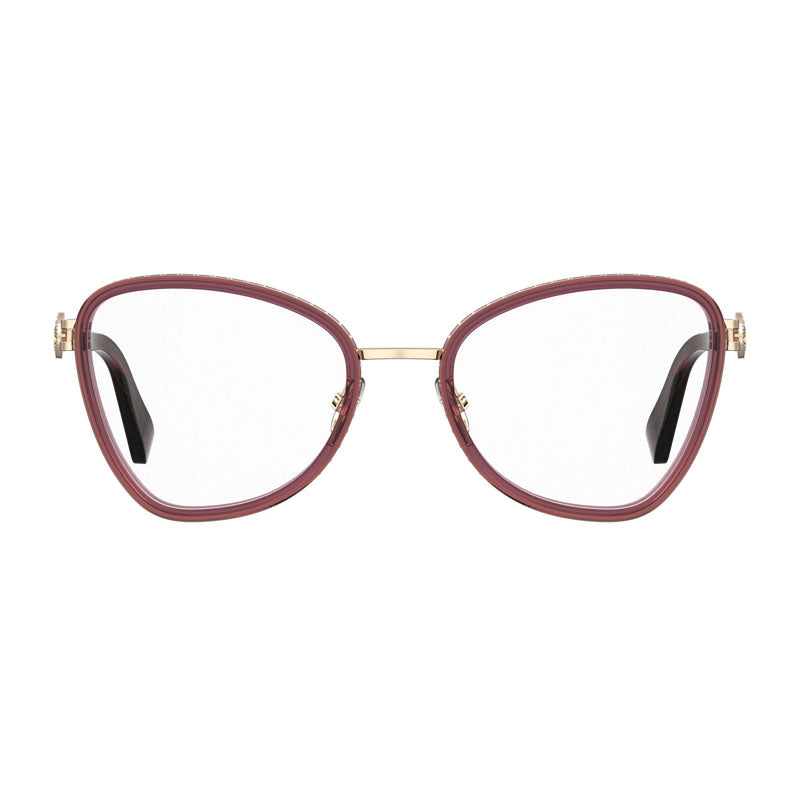 Moschino Eyeglasses Cat Eye Full Rim, Burgundy Frame and Clear Demo Lenses Lens MOS5840LHF00