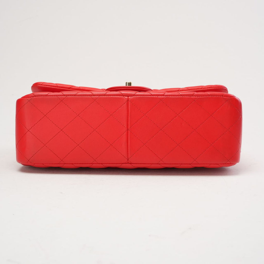 Chanel Classic Jumbo Double Flap Lamb Red 2017