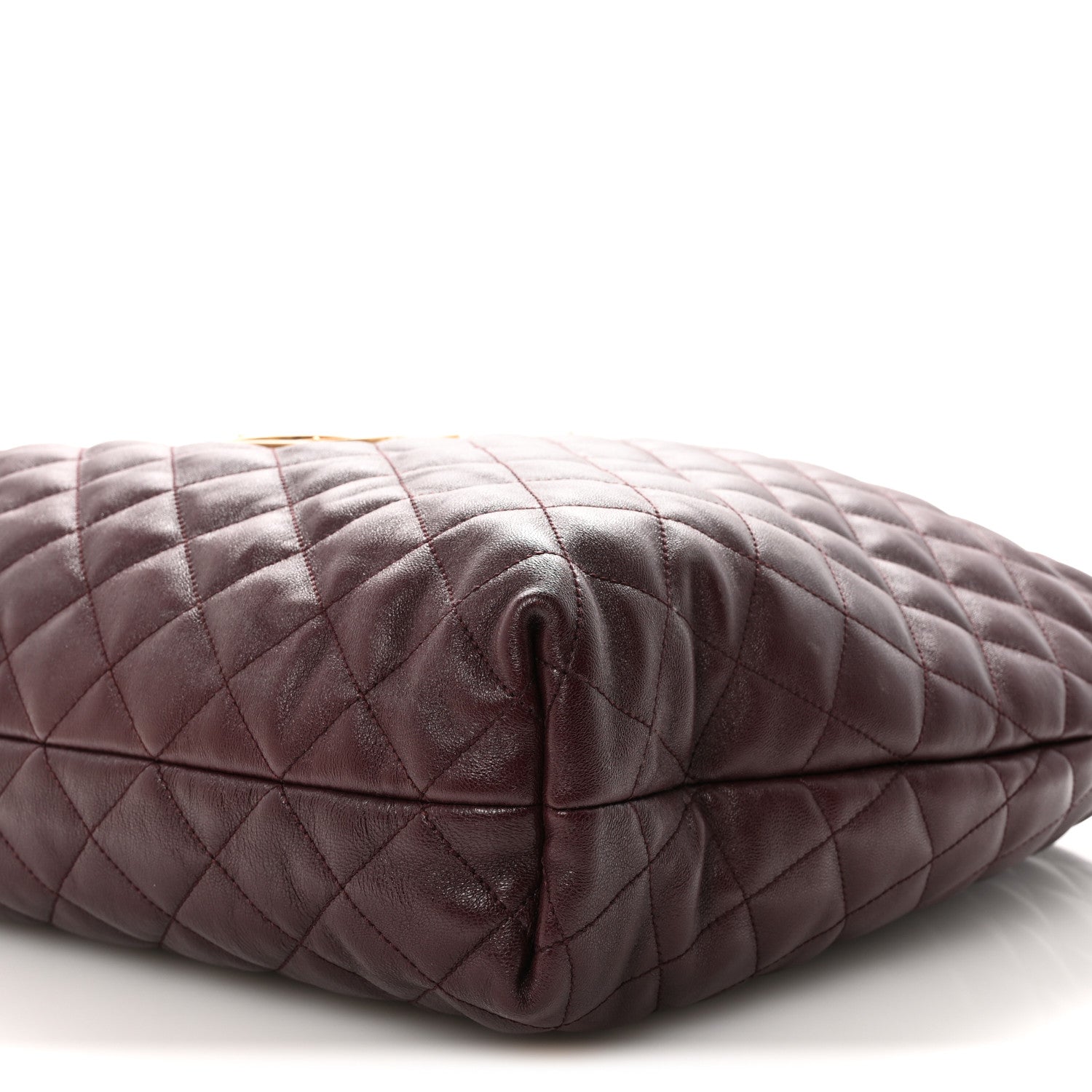 Lambskin Quilted Maxi Icare Shopping Tote  Rouge Cabernet