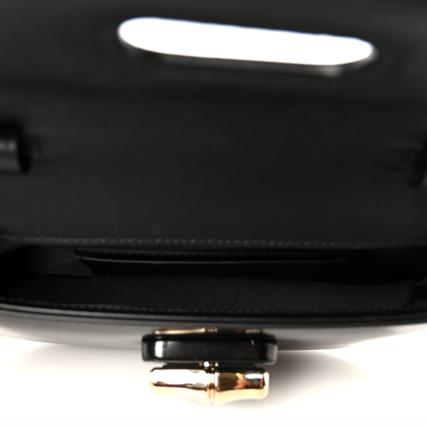 Shiny Calfskin Small Bamboo Night Bag Black