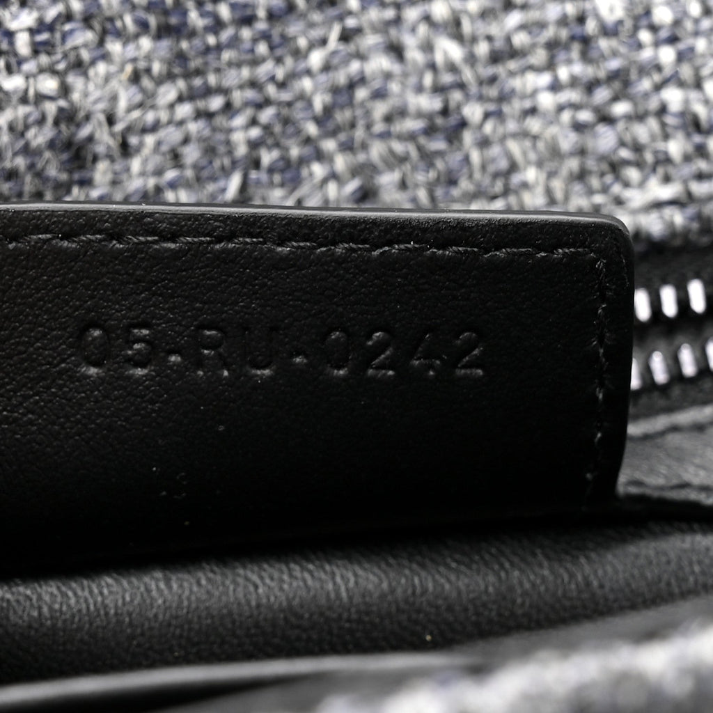 Tweed Macrocannage Medium Caro Bag Black