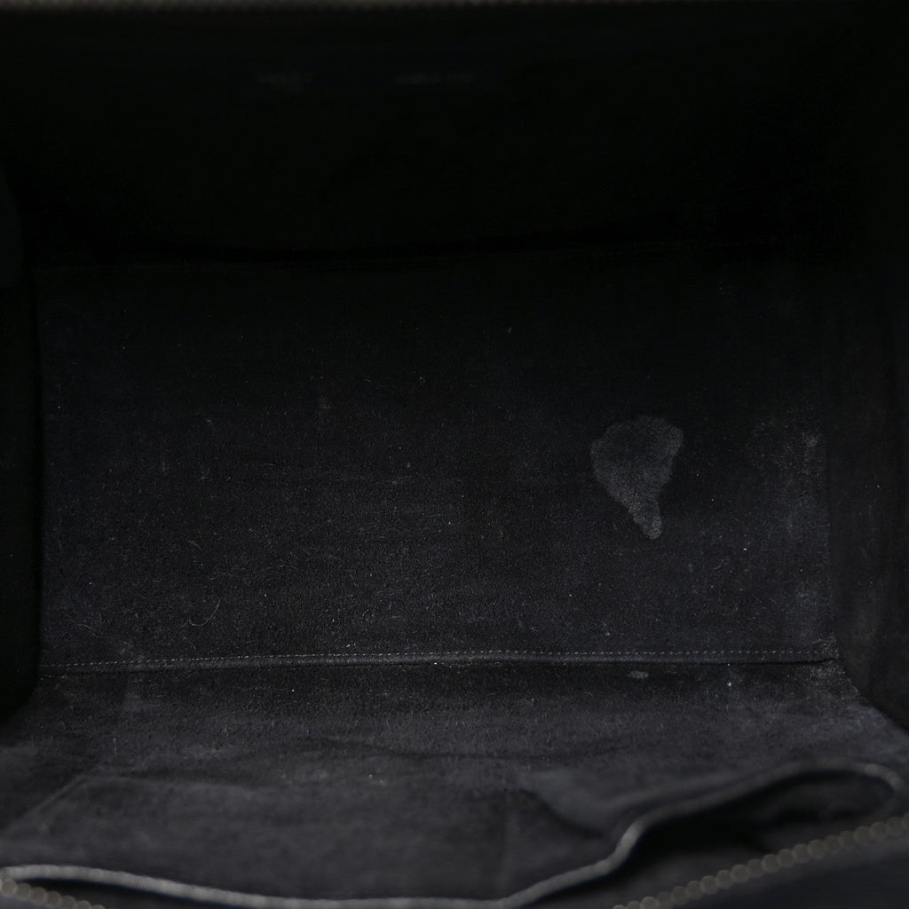 Drummed Calfskin Mini Luggage Black