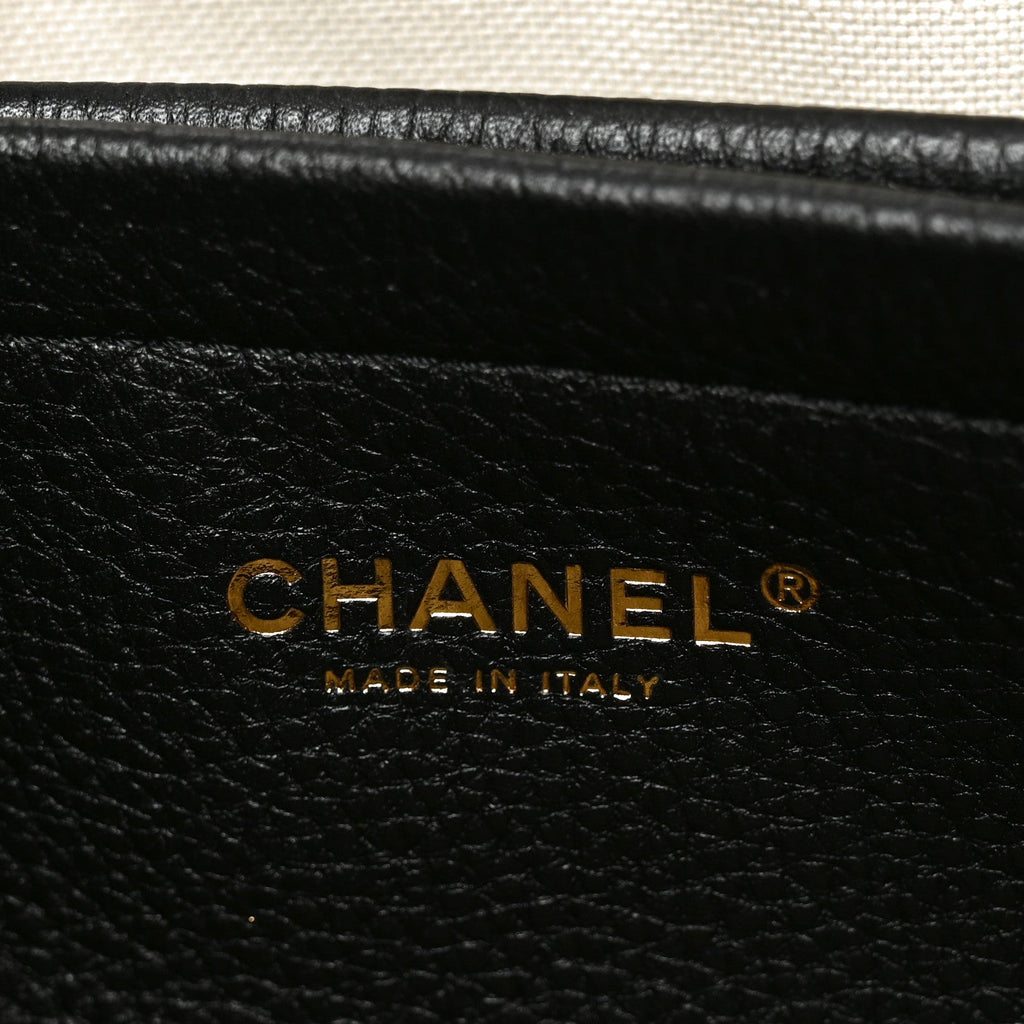 Grained Calfskin Urban Essentials Small Shopping Bag Black