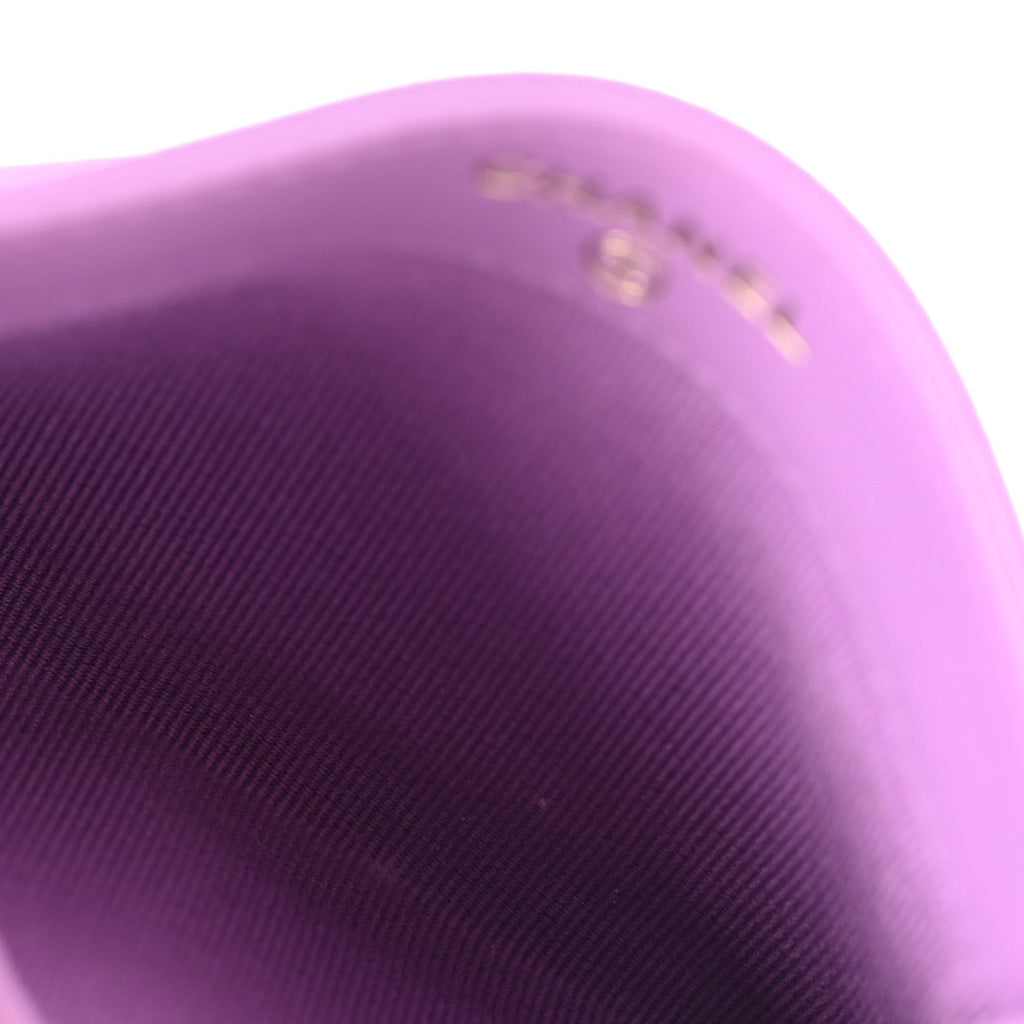 Caviar Quilted Card Holder Purple Purple