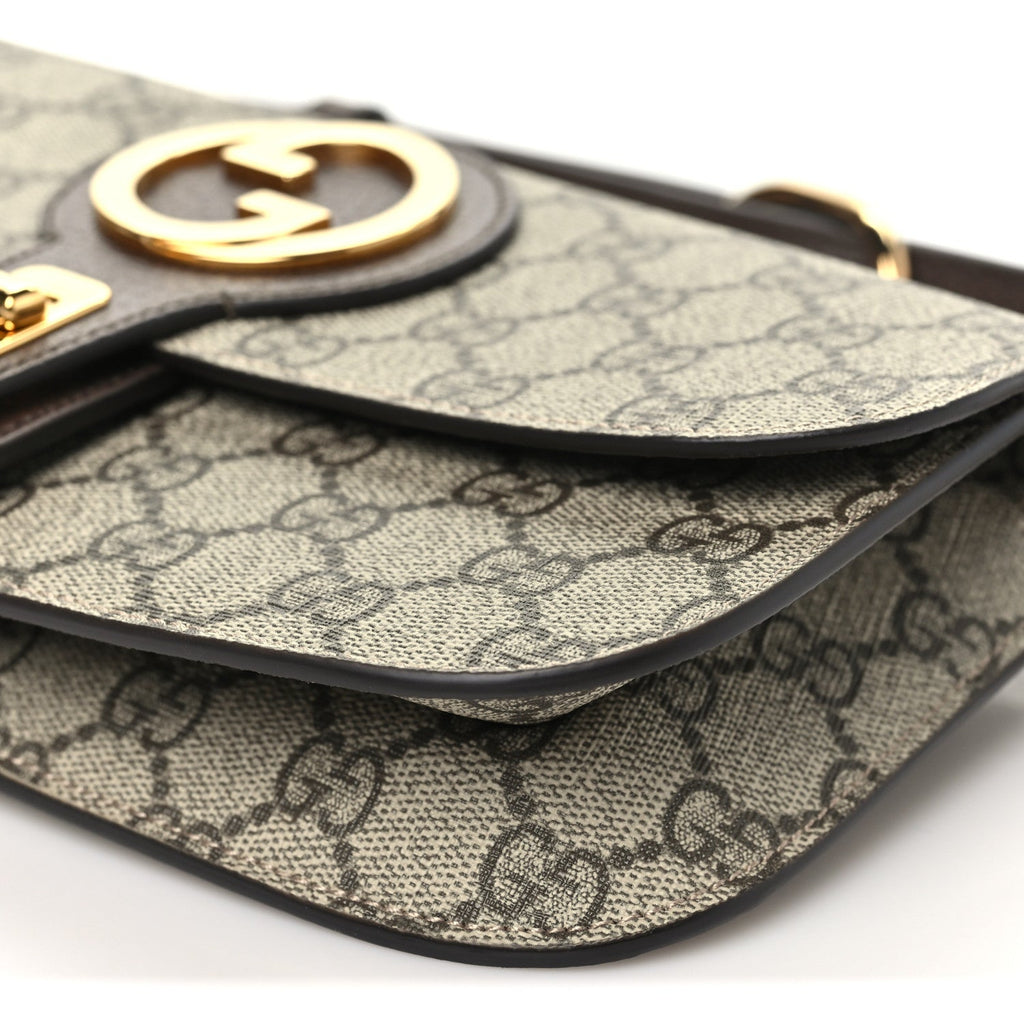 GG Supreme Monogram Textured Dollar Calfskin Blondie Belt Bag Beige Ebony New Acero