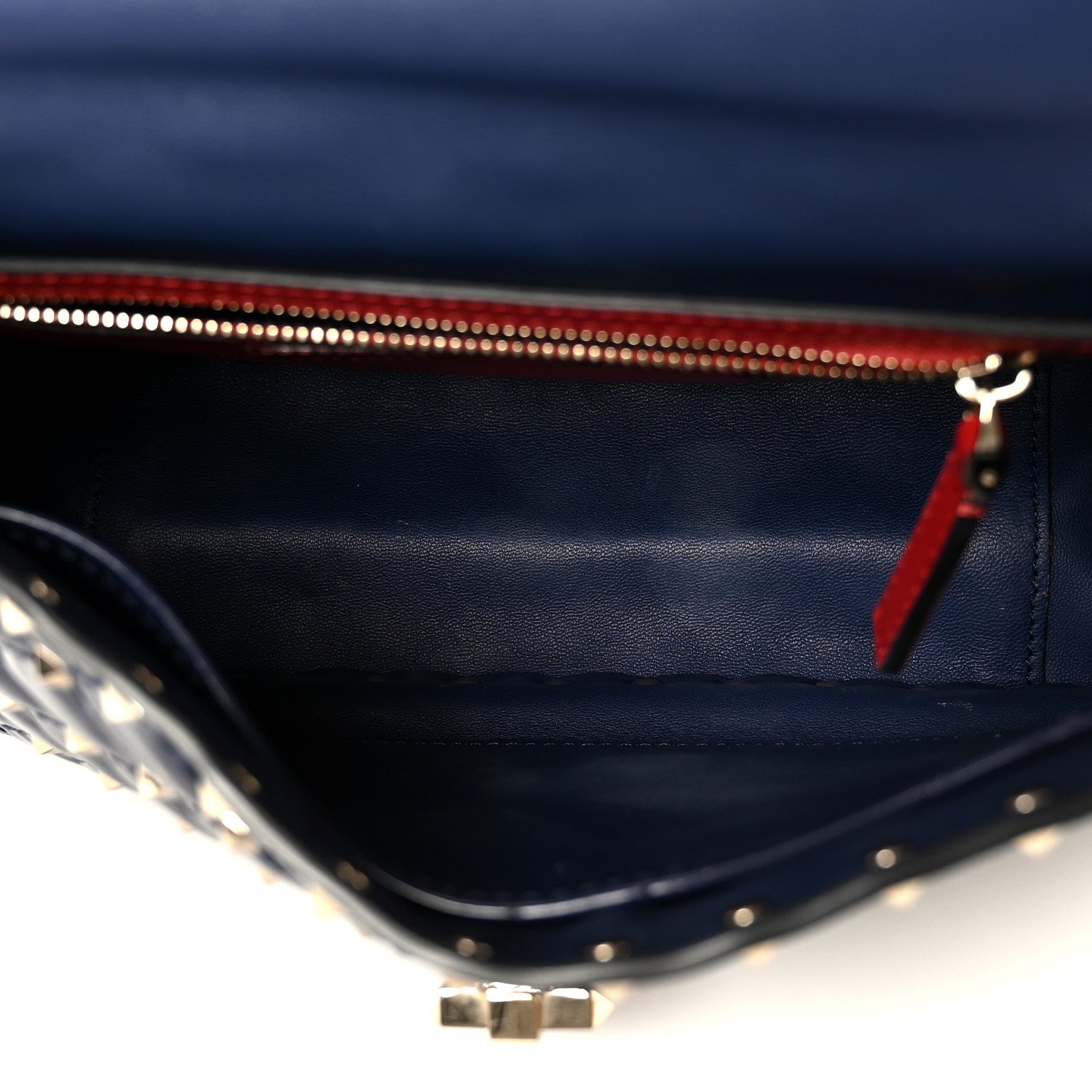 Patent Medium Rockstud Spike Shoulder Bag Pure Blue