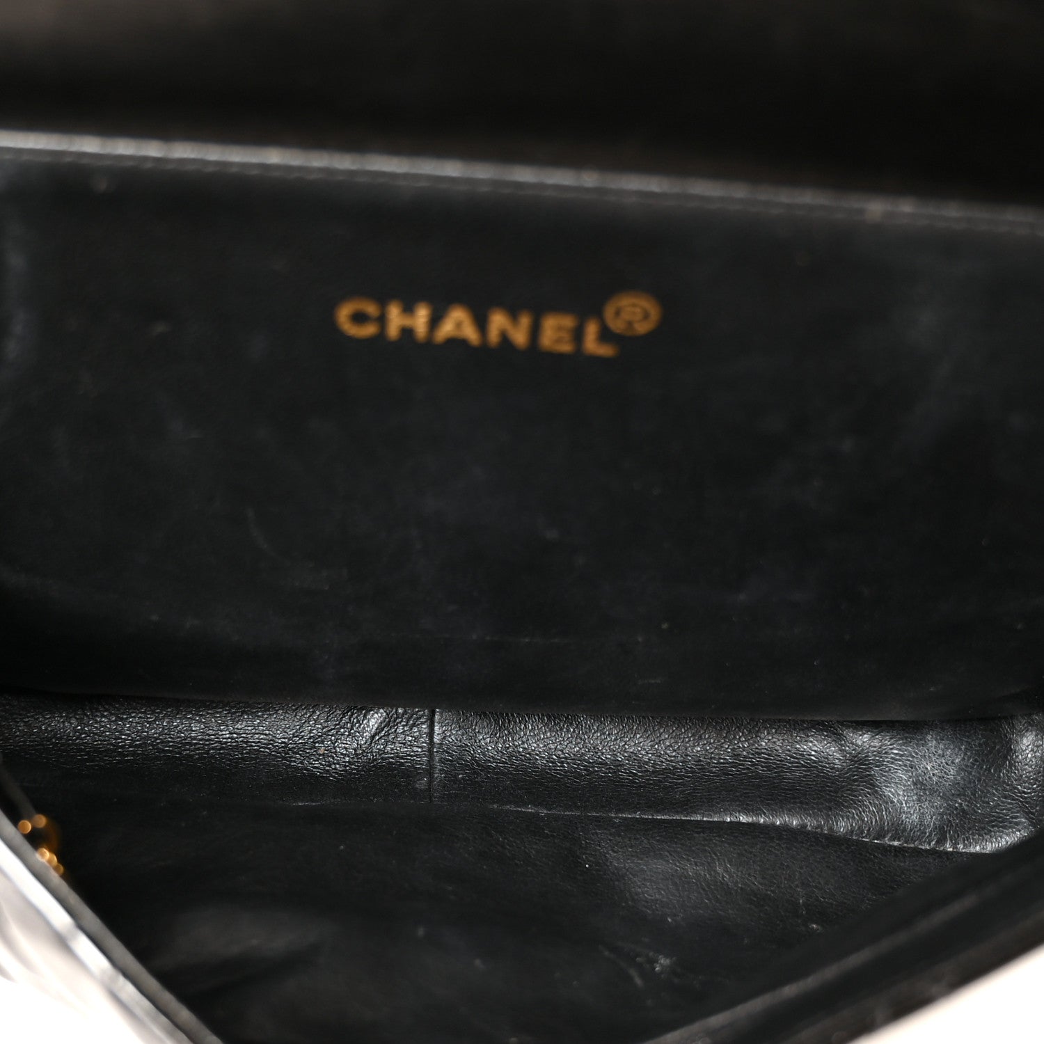 Patent Quilted Double Sided Shoulder Flap Bag Black