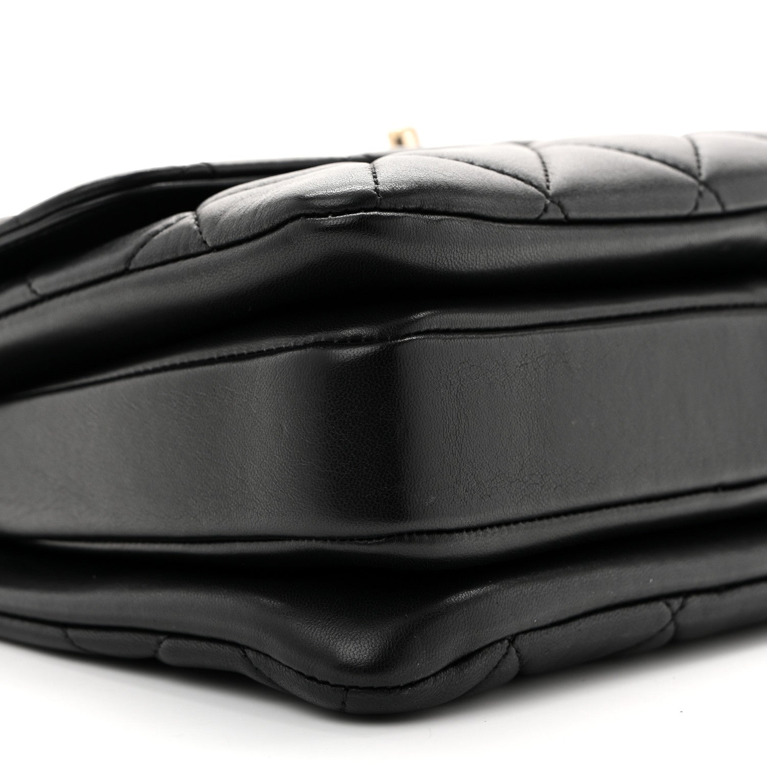 Lambskin Quilted Small Trendy CC Dual Handle Flap Bag Black