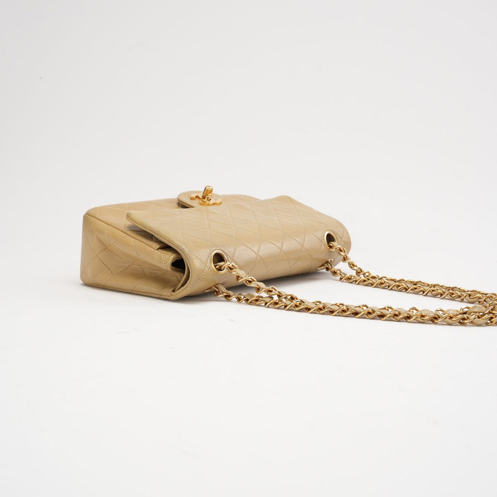 Chanel Vintage Beige Small Double Flap Bag 1991