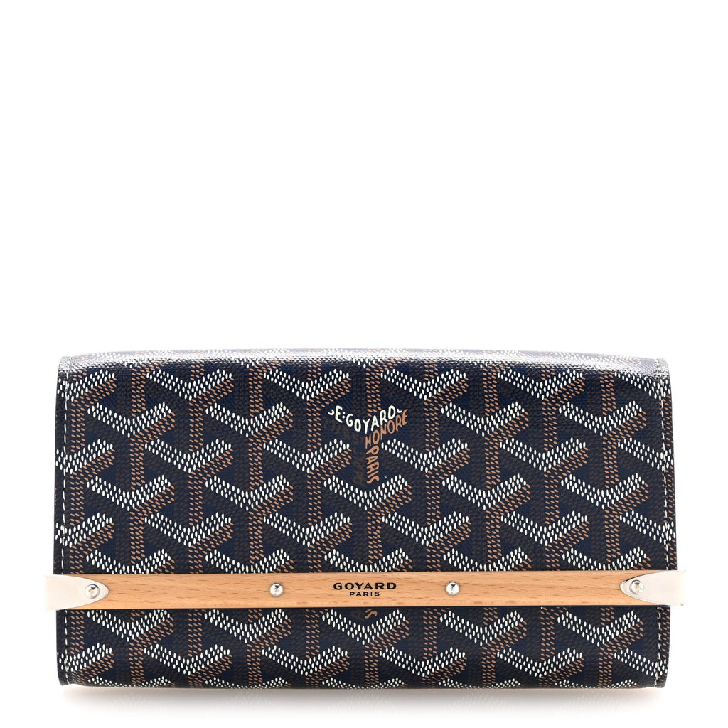 Goyardine Monte Carlo Bois Clutch Navy