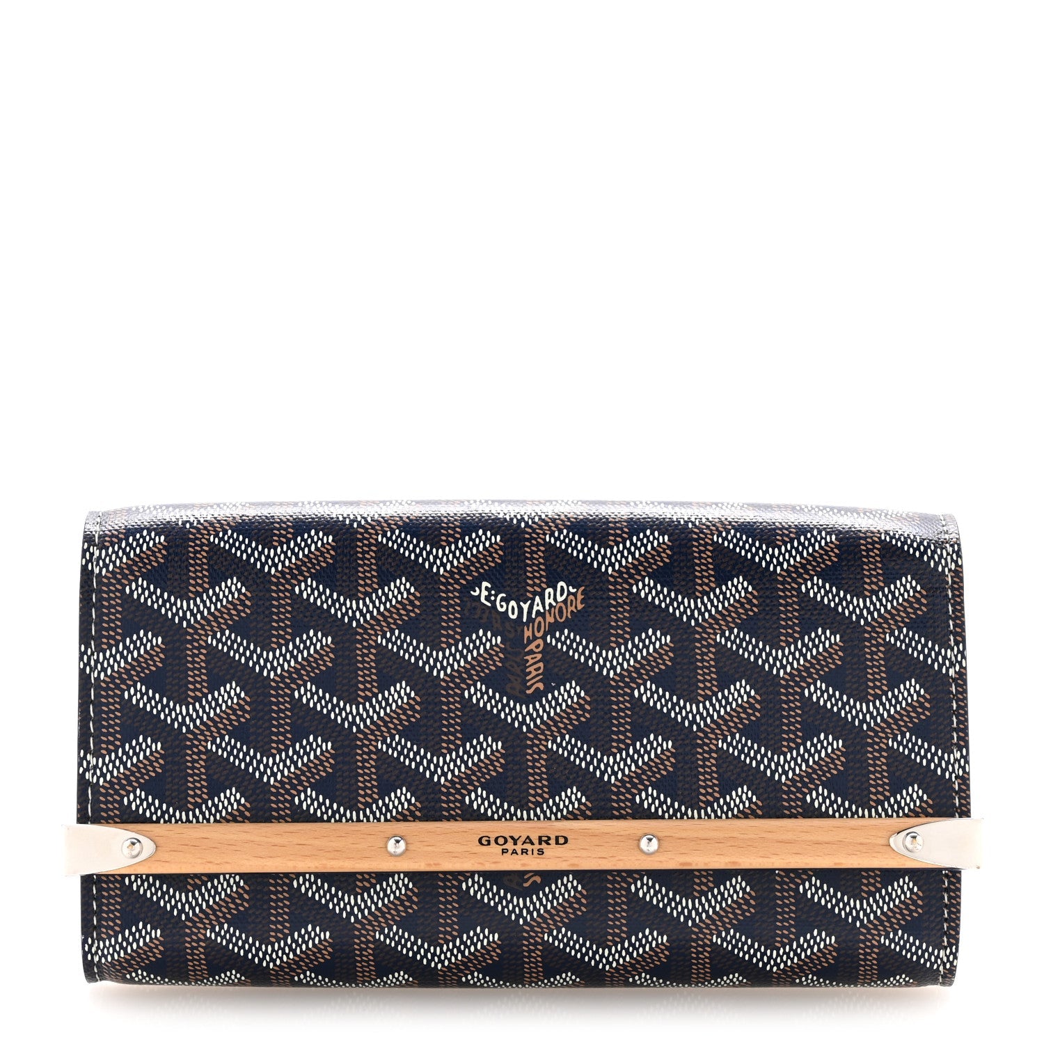 Goyardine Monte Carlo Bois Clutch Navy