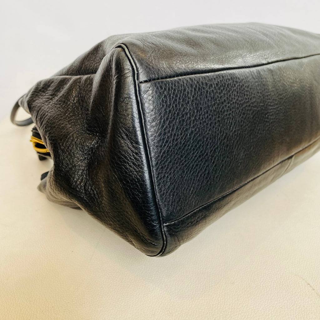 COACH Madison Kimberly CarryAll Pebbled Leather Black Handbag #25161