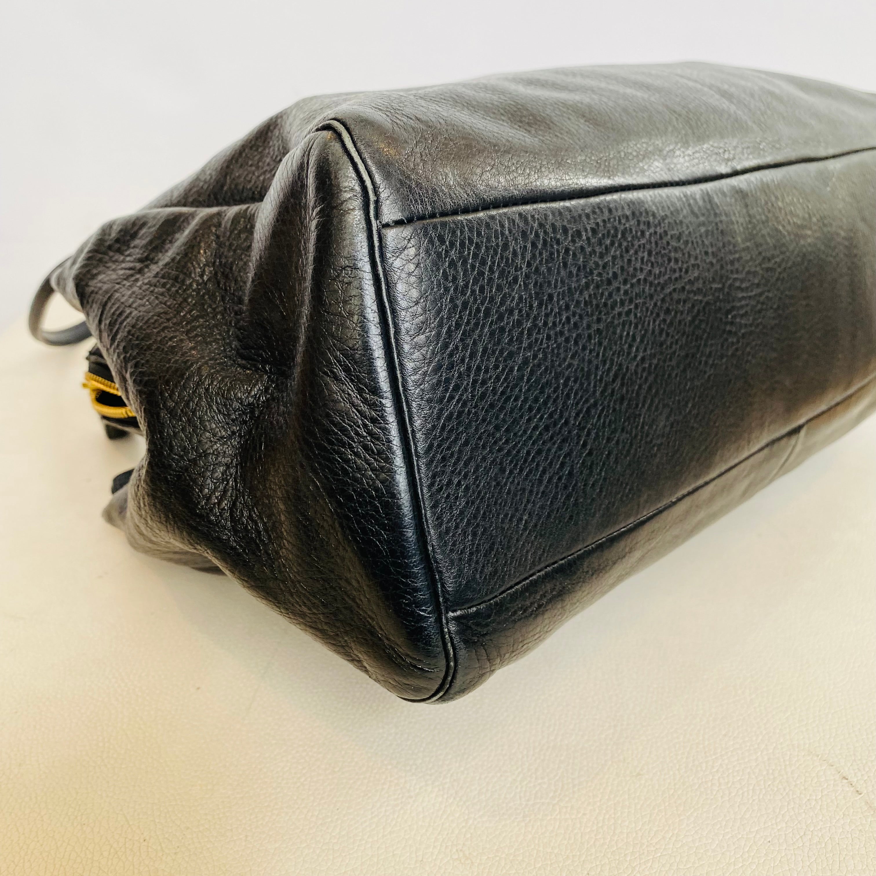 COACH Madison Kimberly CarryAll Pebbled Leather Black Handbag #25161
