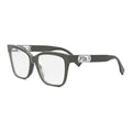 Fendi Eyeglasses Square Full Rim, Shiny Grey Frame and Clear Demo Lenses Lens FE50025I020