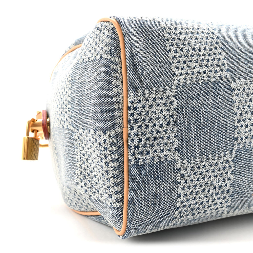 Damier Denim 3D Speedy Bandouliere 25 Bleu