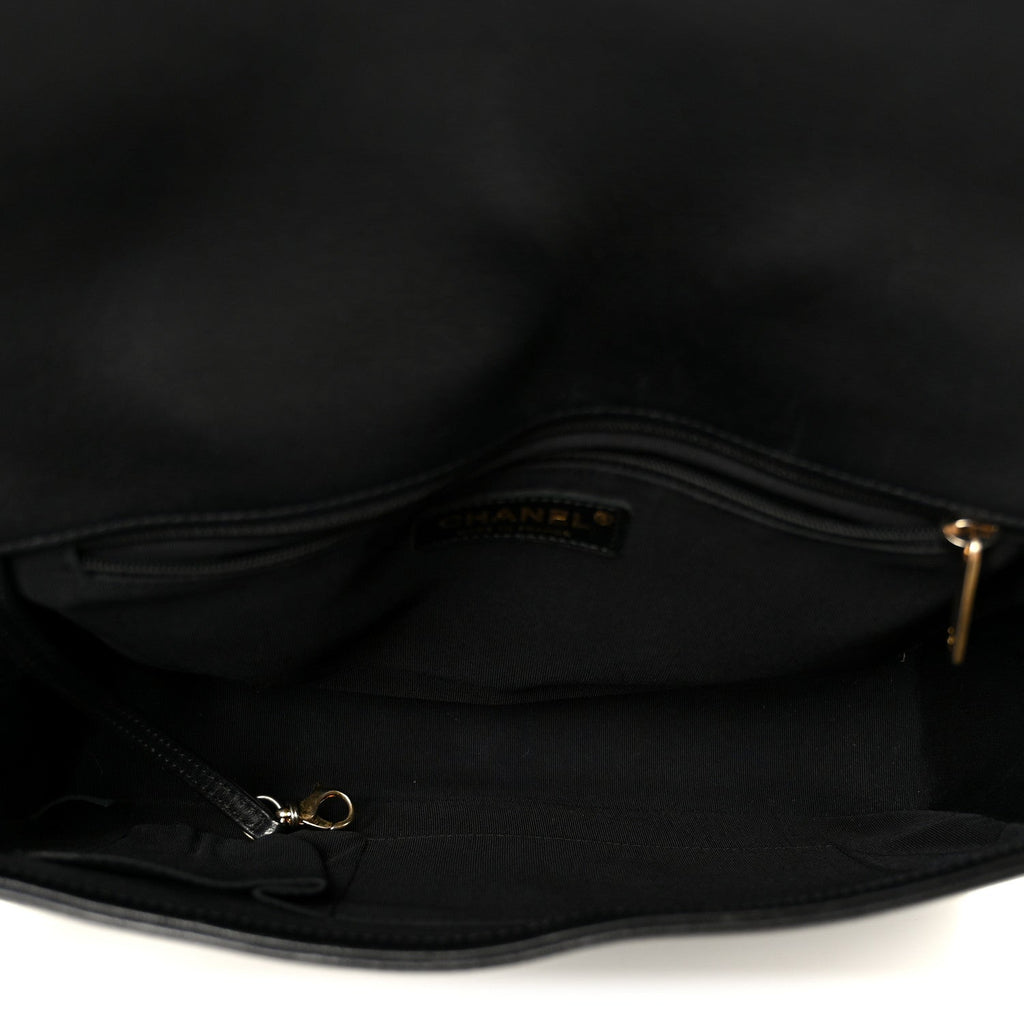 Braided Sheepskin Large Boy Reverso Flap Black