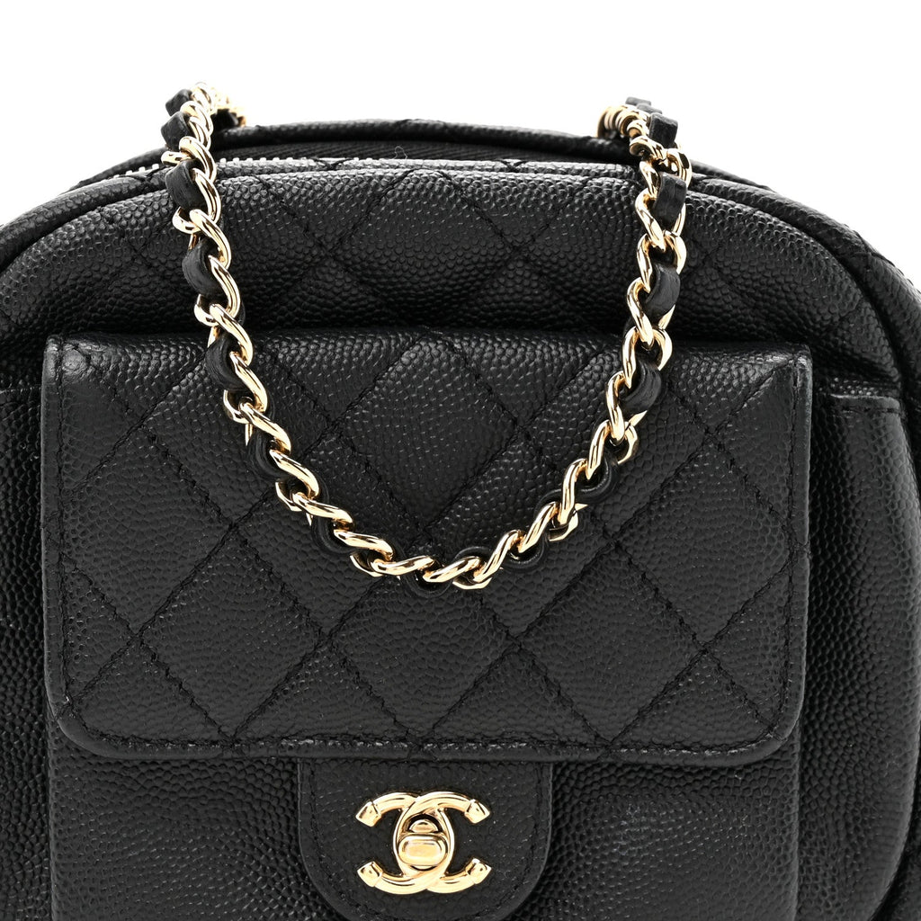Caviar Quilted CC Day Camera Case Black