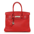 Taurillon Clemence Birkin 30 Rouge Casaque