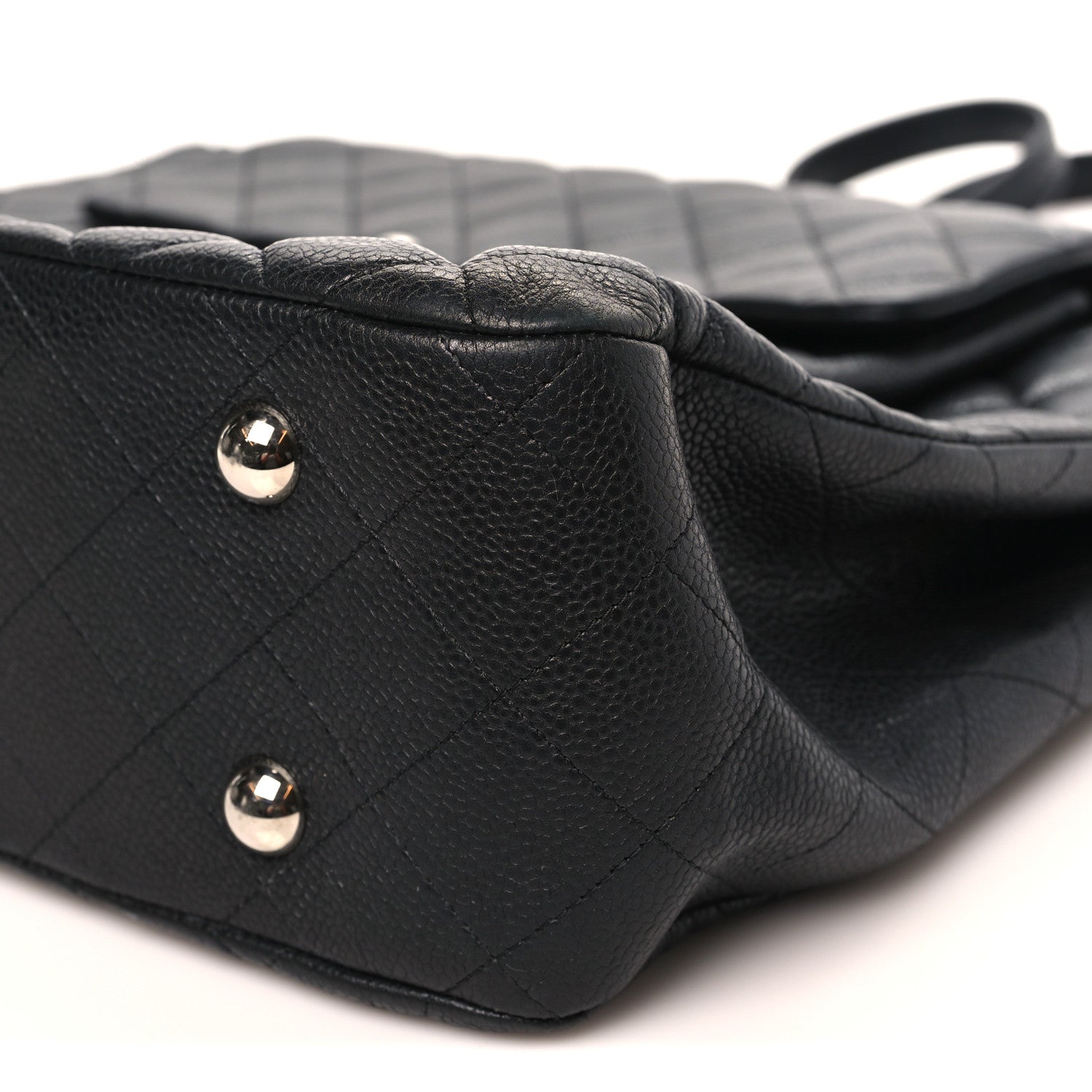 Caviar Quilted Flap Tote Black